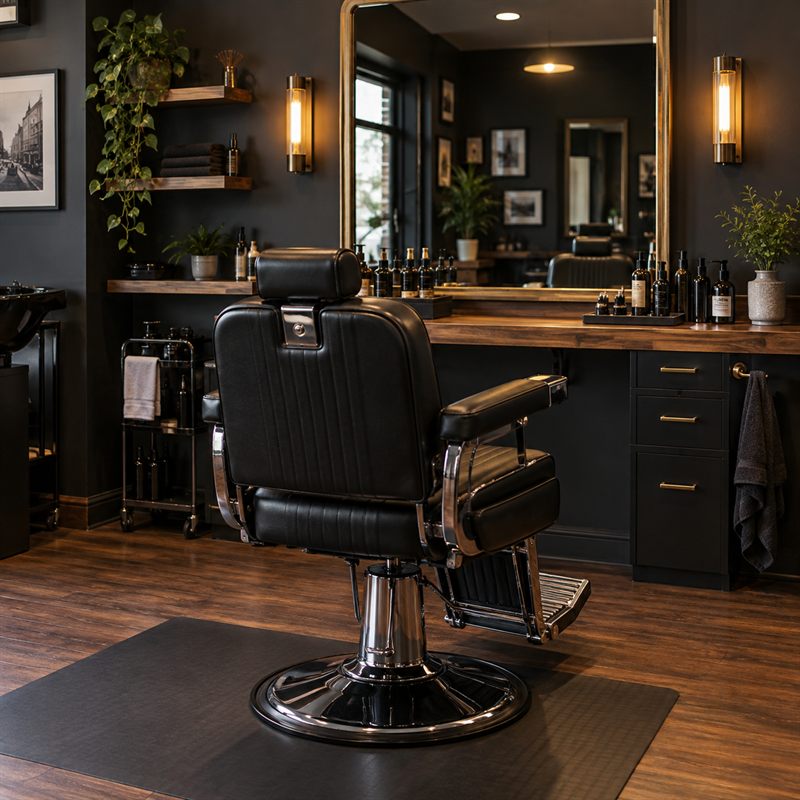 Imagen ilustrativa de un espacio de barbería preparado